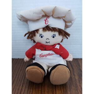 Collectable Campbell's Soup Kids Plush Boy Chef 7” Doll Beanbag Stuffed Vintage